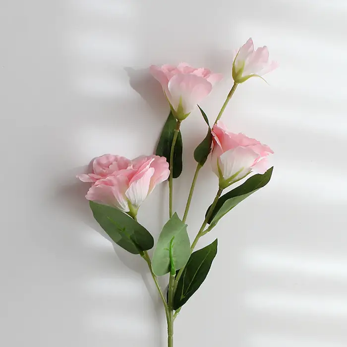 4 tiges de fleurs artificielles Lisianthus pour décoration de mariage