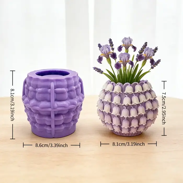 Pot de fleurs en forme de muguet fabriqué avec un moule en silicone