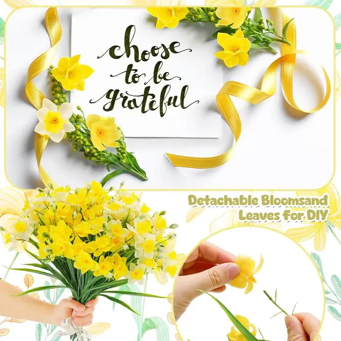 Fleurs artificielles Narcisse en soie pour bouquet de mariée
