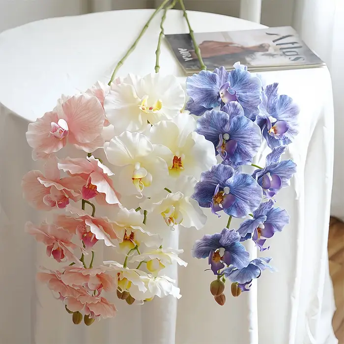 Bouquet de 9 orchidées papillon en latex