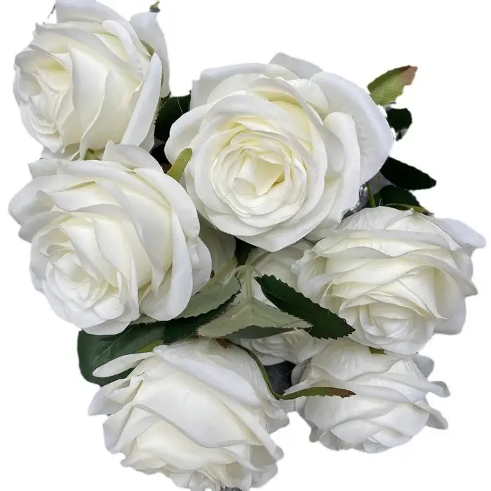 Roses artificielles européennes en diamant à 9 têtes