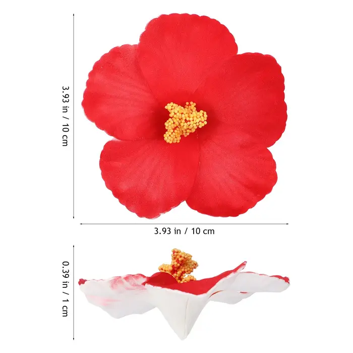 Fleurs d'hibiscus artificielles, 10 pièces, têtes de fleurs hawaïennes parfaites pour les décoration