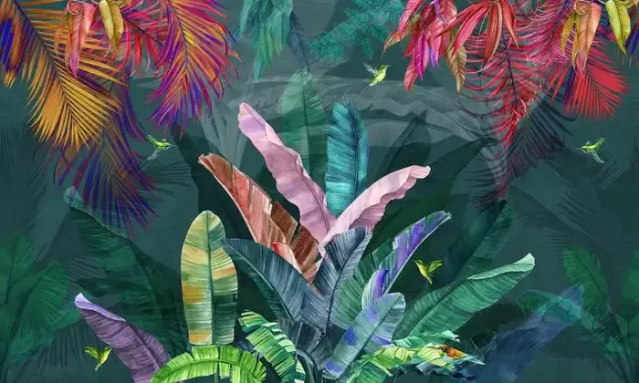 Plantes personnalisées feuille de bananier papel de parede 3d papier peint mural salon décor TV fond