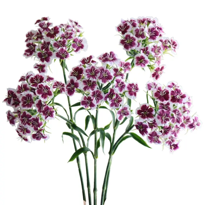 Fleurs d'œillet artificielles avec tige