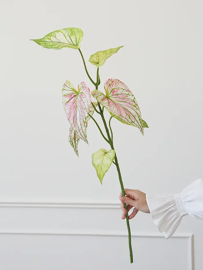 Plante artificielle au caladium, fausse plante en plastique, décoration d'intérieur, fausse verdure 