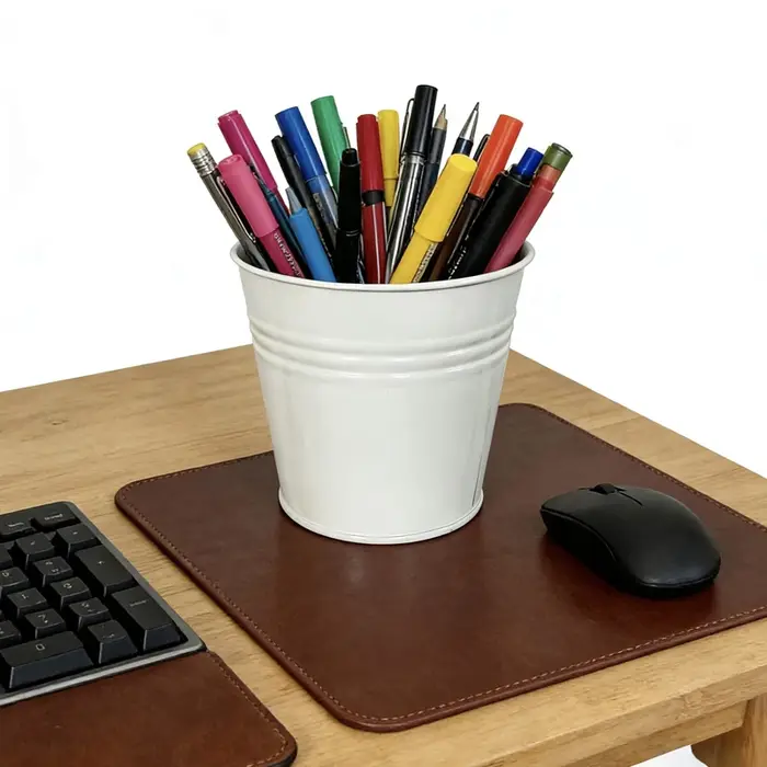 Boîte de 9 pots en métal blanc