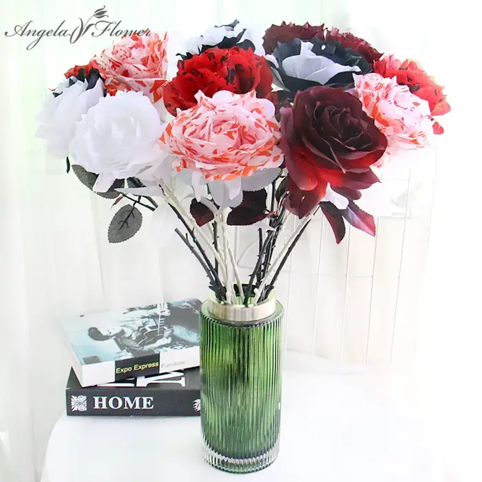 InjRose-Fleur artificielle pour la décoration intérieure