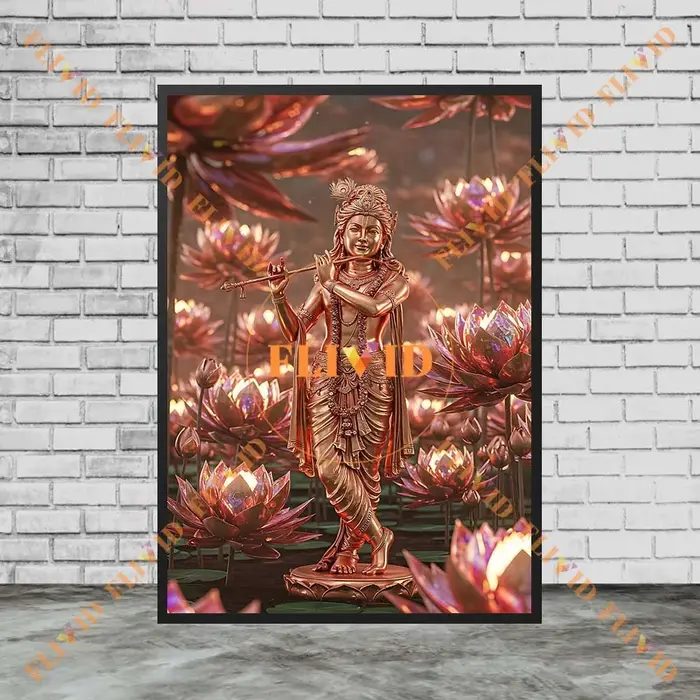 Affiche de fleurs de Lotus de la déesse hindouisme Lakshmi