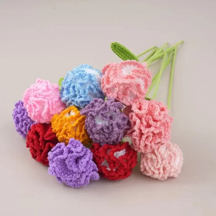 Bouquet de fleurs artificielles en crochet