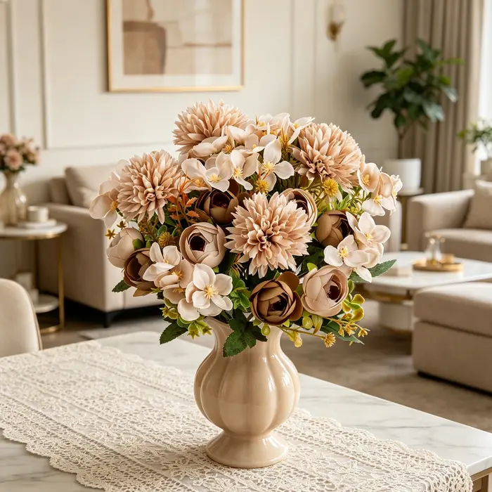 Fleurs Artificielles Bourgeons de Thé Hortensia pour Fêtes Maison Artisanat Vases Table Jardins Extérieurs Cour Mariage Bouquet de Mariée DIY Cadeaux Décoration