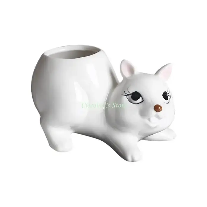 X90F Ceramic Plant Plante Pot Planter Squirrel Forme