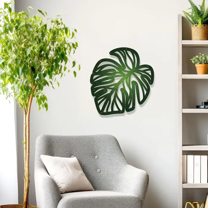 Feuilles de palmier en bois, 3 pièces, bricolage, Art mural, feuilles vertes Vintage, décor de plante, Accents suspendus pour la maison, la salle de bain et le bureau