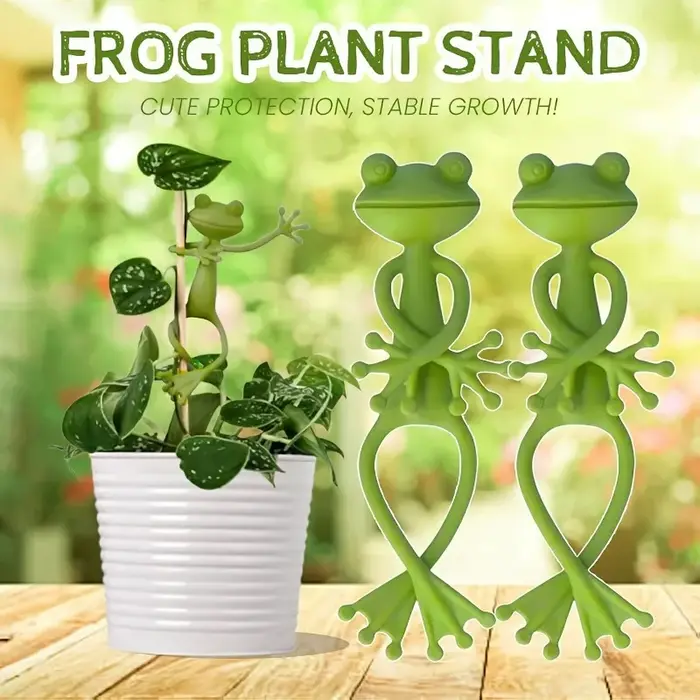 Support pour plantes grenouille vertes