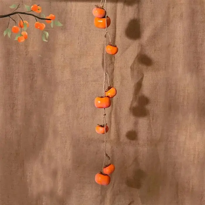 8 Fruits de kaki artificiels de simulation