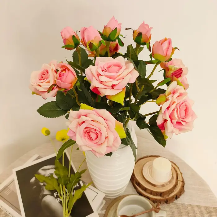 Fleurs artificielles, grandes Roses en soie