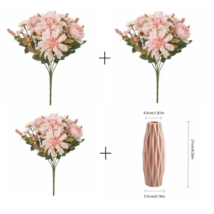 Fleurs artificielles soie Dahlia Rose marguerite saint valentin maison RoomDecoration bonsaï salle mariage mariée Bouquet fête bricolage offres spéciales
