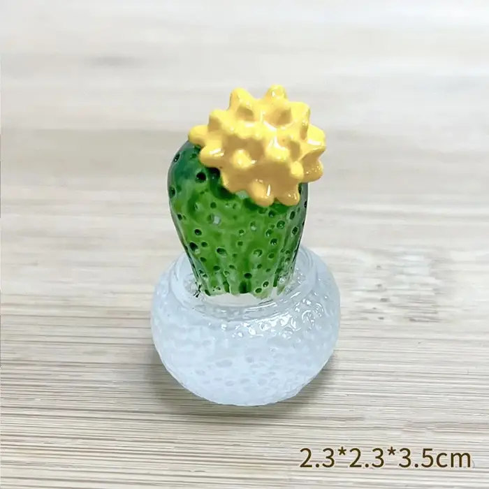 Décoration de Cactus en Résine Transparente, Figurines Miniatures de Cactus Artificiels Réalistes, A
