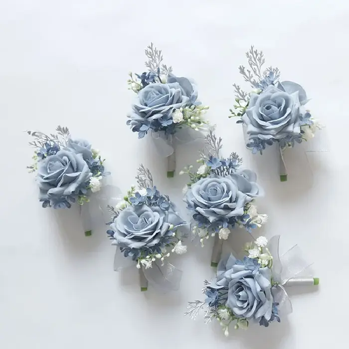 Bouquet de Fleurs Artificielles Bleu Clair