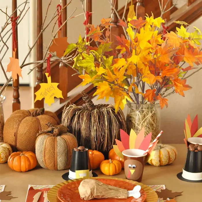 Feuilles d'érable artificielles, Arrangement floral d'automne, décor de récolte de Thanksgiving, fête à domicile, Halloween, décoration de centres de table de mariage