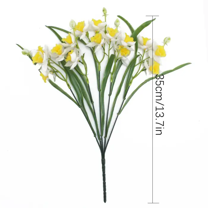 Jonquiles artificielles 35cm, 1 pièce, fleurs de printemps, fausses fleurs en plastique souple pour 