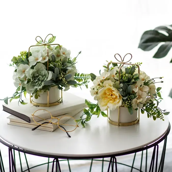 Bouquet de Roses Pivoines Artificielles
