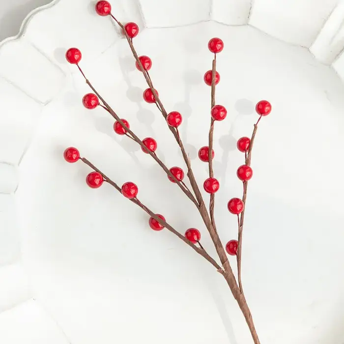 Usine simulée Holly Petit Fruit Rouge En Gros Nouvel An Maison De Noël salon Décor De Mariage Fleur Tir Placement Prop