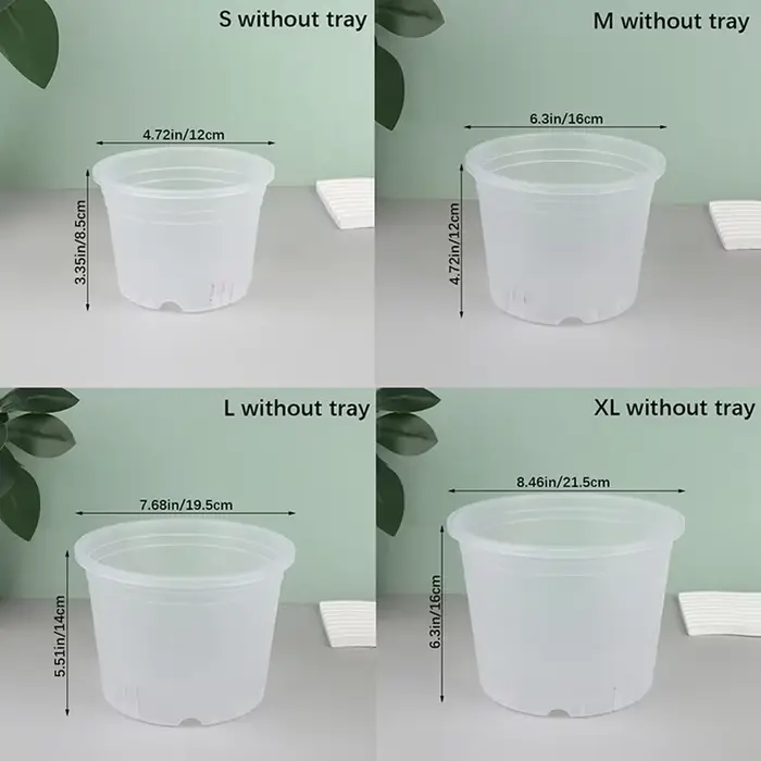 Pot d'orchidée rond Transparent avec/sans plateau