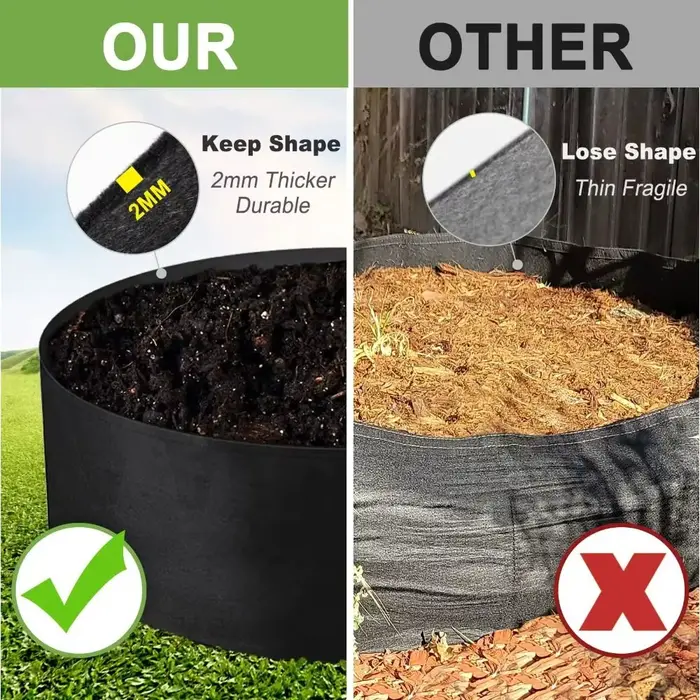 Récipient de plantation en feutre avec sac de jardin Foy, outils de jardin, 10 gallons, 30 gallons, 