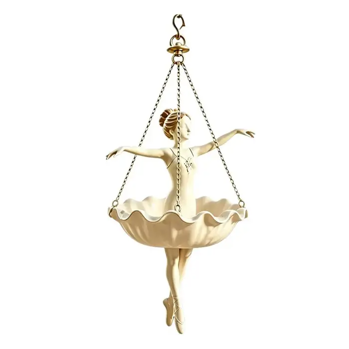 Pot de fleurs suspendu Danseuse de ballet, Joli pot à plantes en résine Ballerine, Élégant support a