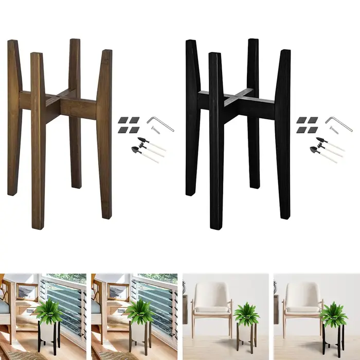 Support de Plante Réglable en Bois Massif pour Balcon, Intérieur, Extérieur, Jardinage, Cadeaux, Pots de Différentes Tailles, Salon