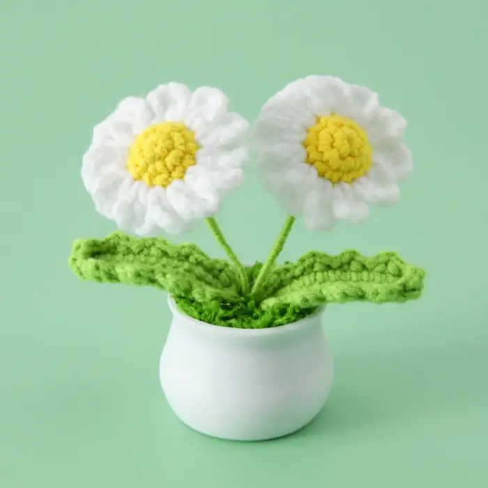 Mini-plantes en pot tissées à la main DIY : Rose