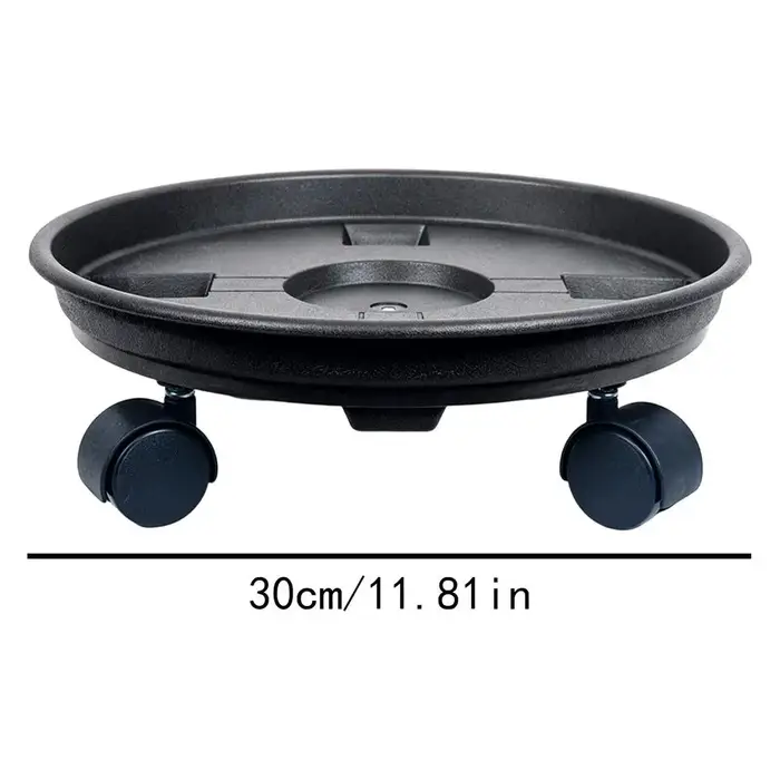 Support de plante robuste à 4 roues avec plateau de drainage, chariot à plantes mobile, base décorat
