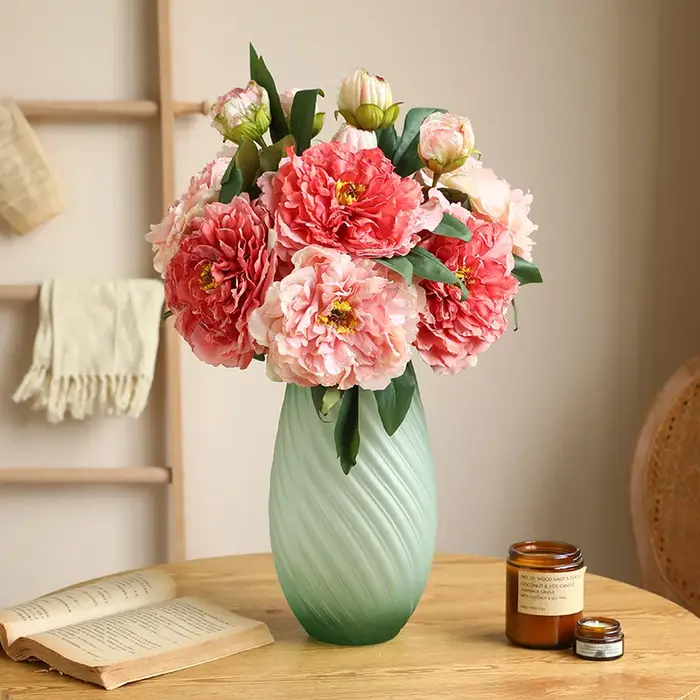 Grandes fleurs artificielles de pivoine en soie