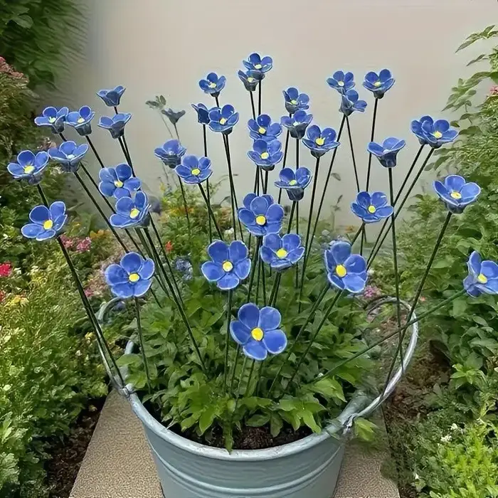 6/8/10 pièces de fleurs éternelles en céramique artisanales