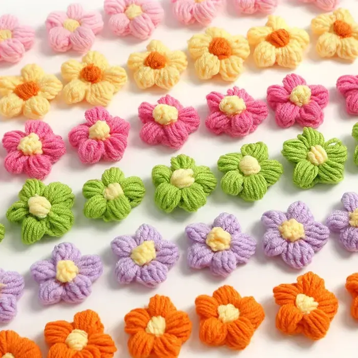 Ornement de bouquet de fleurs en fil crocheté
