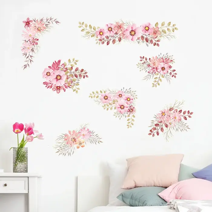Autocollant mural en forme de grappe de fleurs