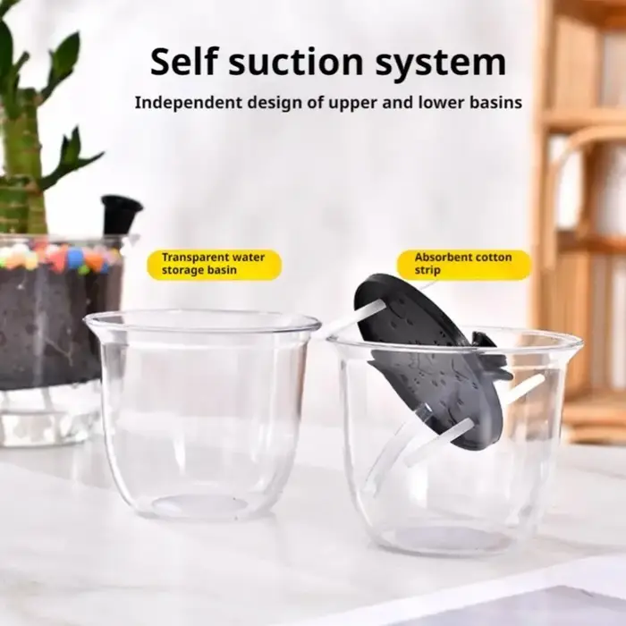Lot de 2 pots auto-arrosants