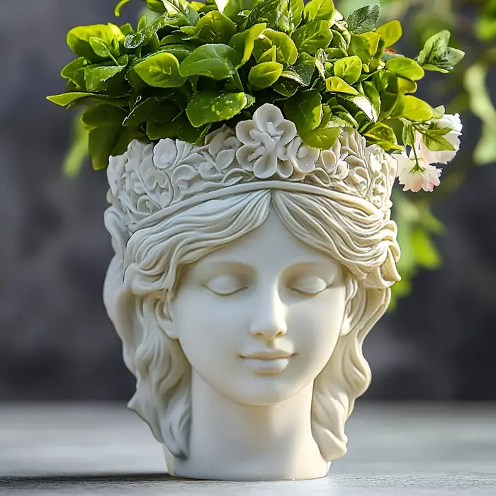 Ange fille plante succulente pot de fleurs résine silicone moule belle déesse boîte de rangement béton
