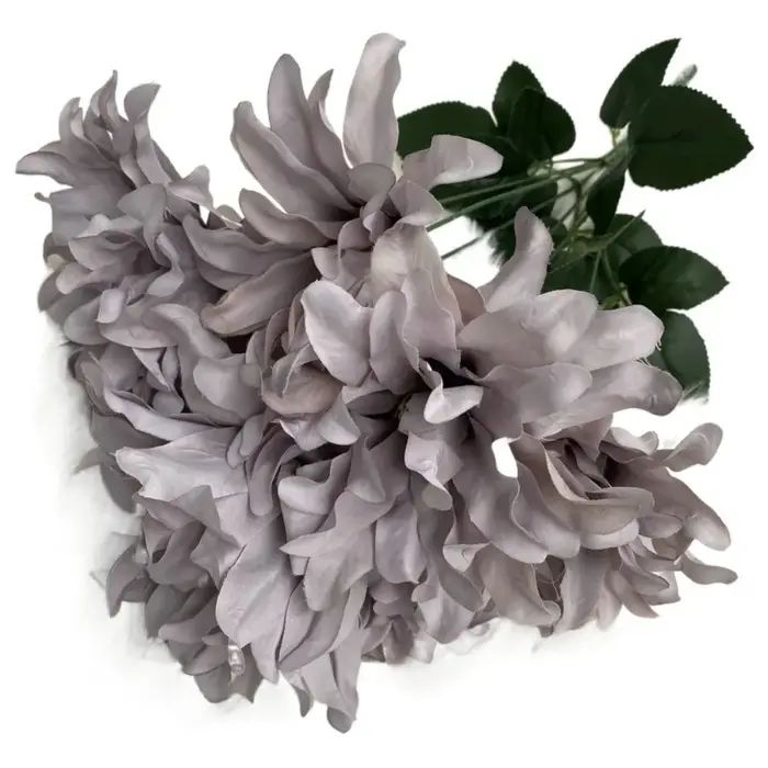 Bouquet de 7 dahlias artificiels en tissu brossé de 45 cm pour arrangement floral DIY