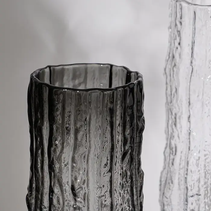 Vase en verre transparent pour décoration de table à manger