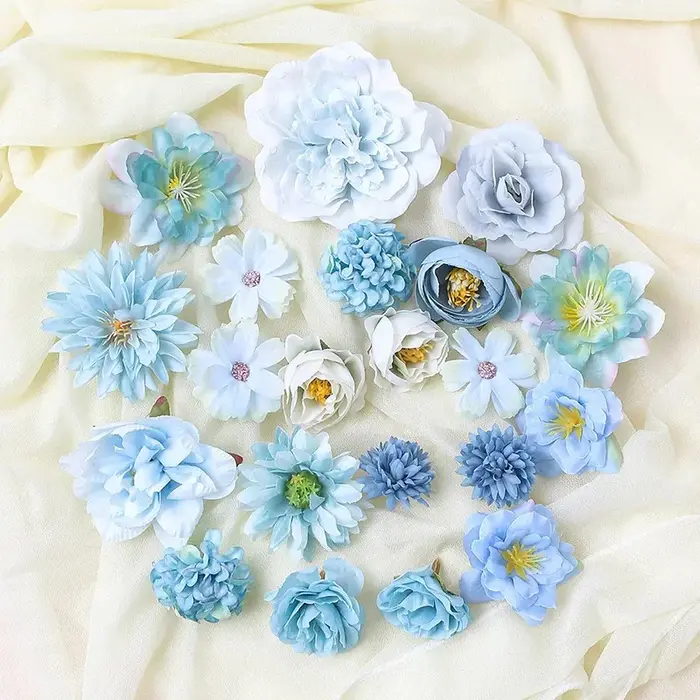 Têtes de fleurs artificielles mixtes, fausses roses en soie pour décoration de maison, décoration de
