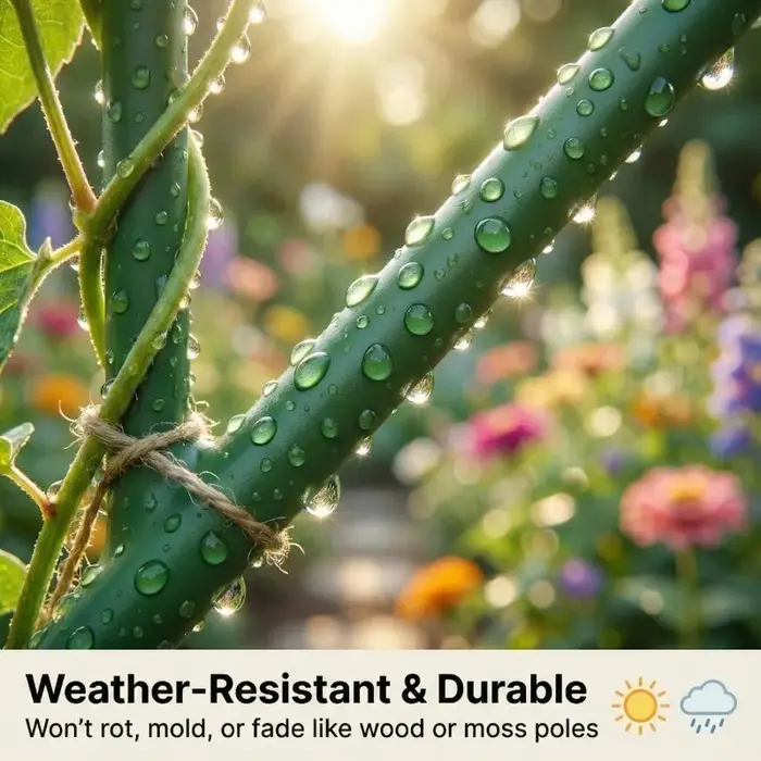 Ensemble de supports pour plantes, poteaux hauts empilables avec attaches, supporte les tiges des plantes grimpantes, supports de jardinage extérieurs durables