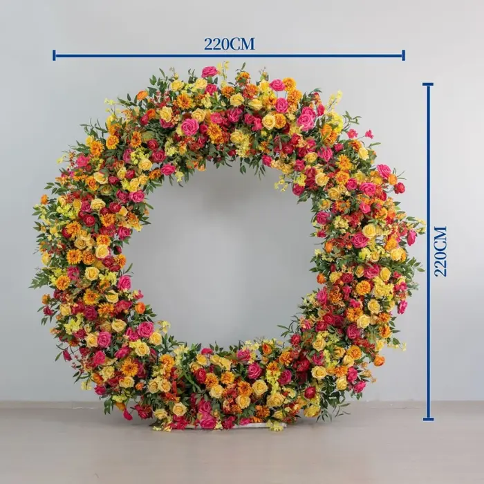 Arche de fleurs artificielles orange