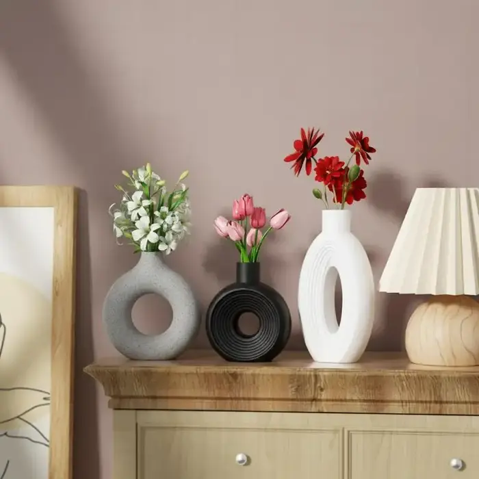 Moule en silicone en forme de donut nordique pour vase, pot de fleurs, mini vase pour arrangement floral, pot, moules en plâtre et résine, décoration intérieure