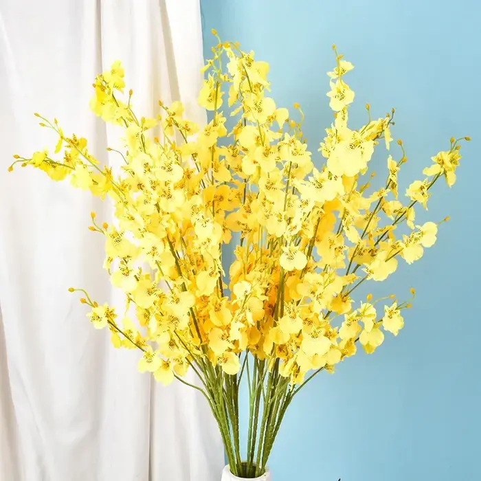 Orchidées artificielles dansantes à 5 fourchettes, fausses fleurs en soie, pour un Arrangement de ma