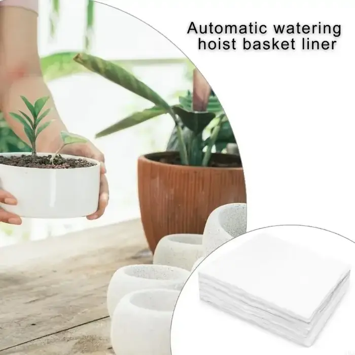 Doublure jardinière d'arrosage réglable pour paniers suspendus