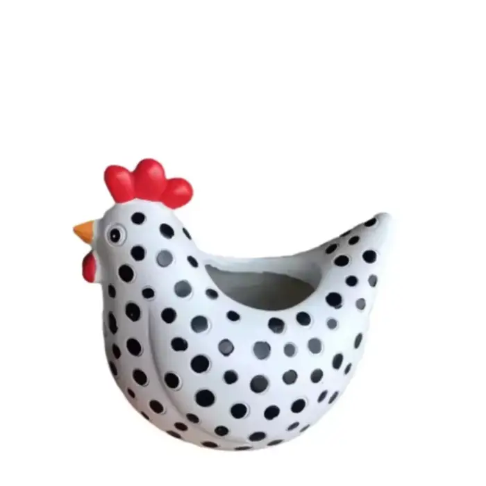 Pot de fleurs en résine en forme de poulet de dessin animé