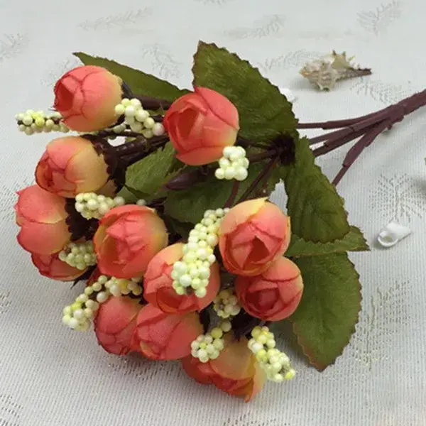 Bouquet de roses et de pivoines artificielles en soie
