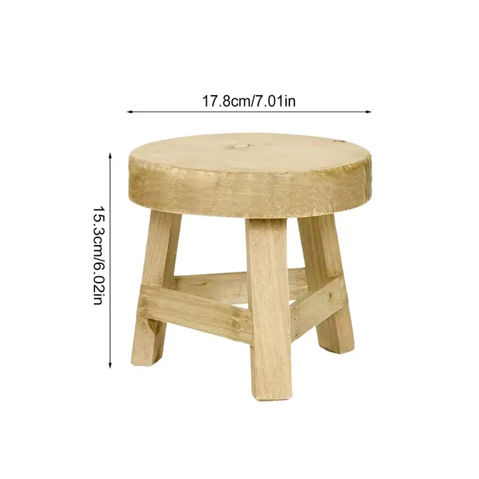 Petit tabouret rond en bois pour plantes d'intérieur