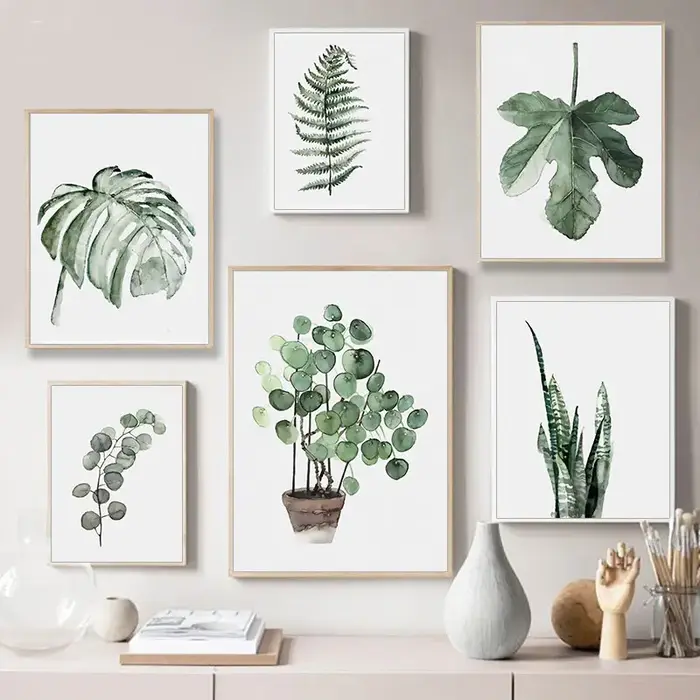 Toile de feuilles de plantes vertes simples